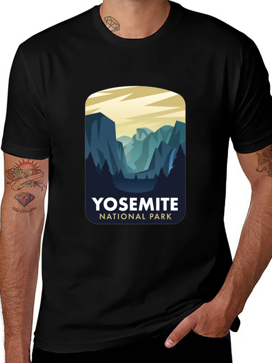 Camiseta Negra Diseño Yosemite National Park