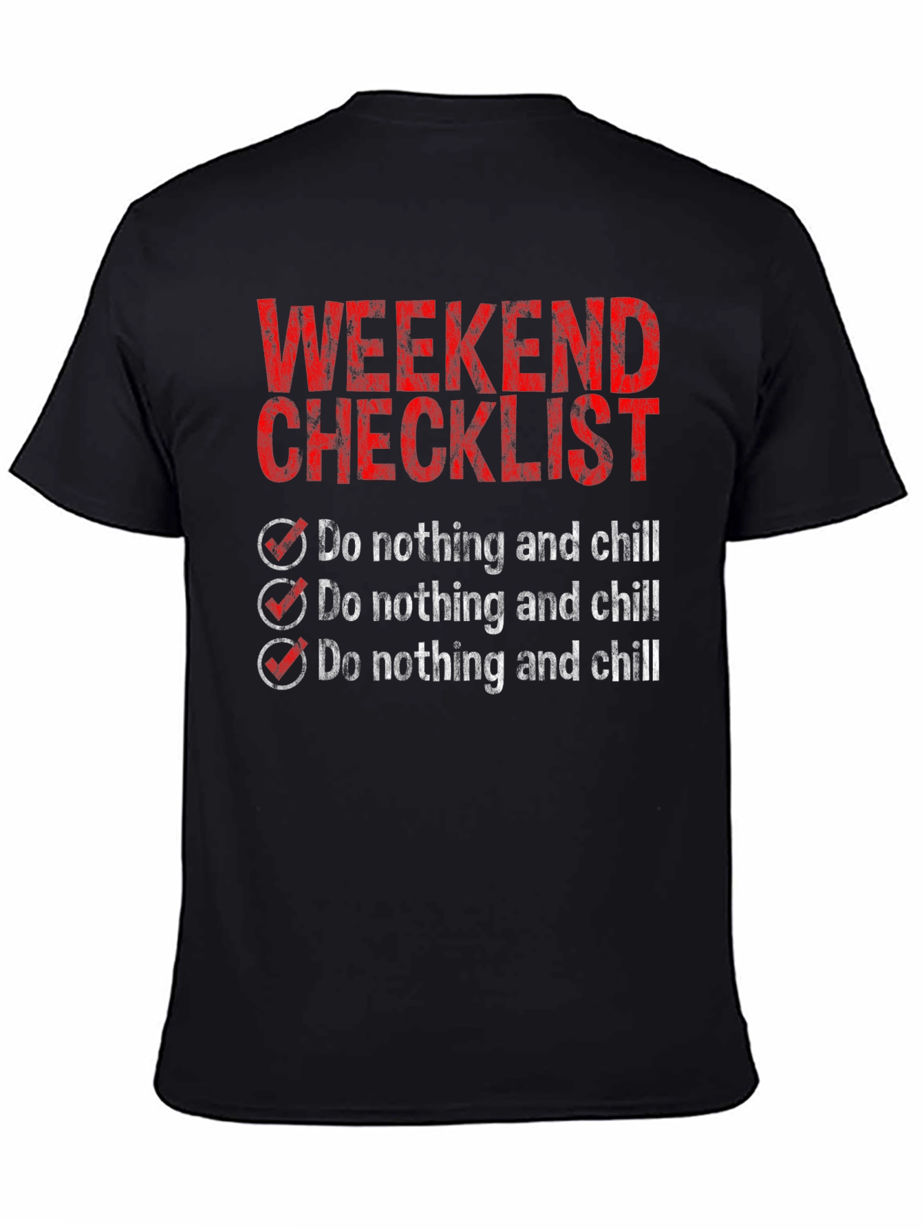 Camiseta Checklist Fin de Semana - Relax