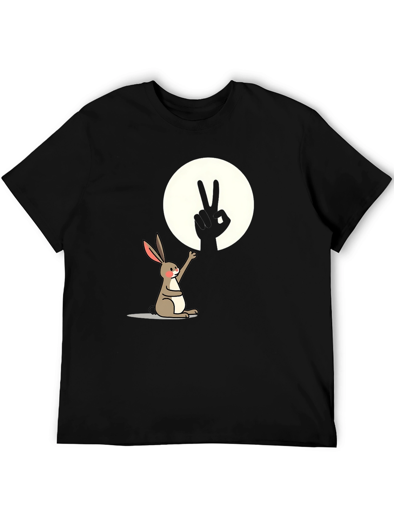 Camiseta con diseño de conejo y sombra de paz