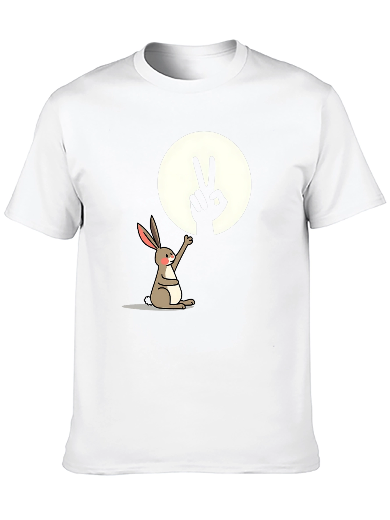 Camiseta con diseño de conejo y sombra de paz