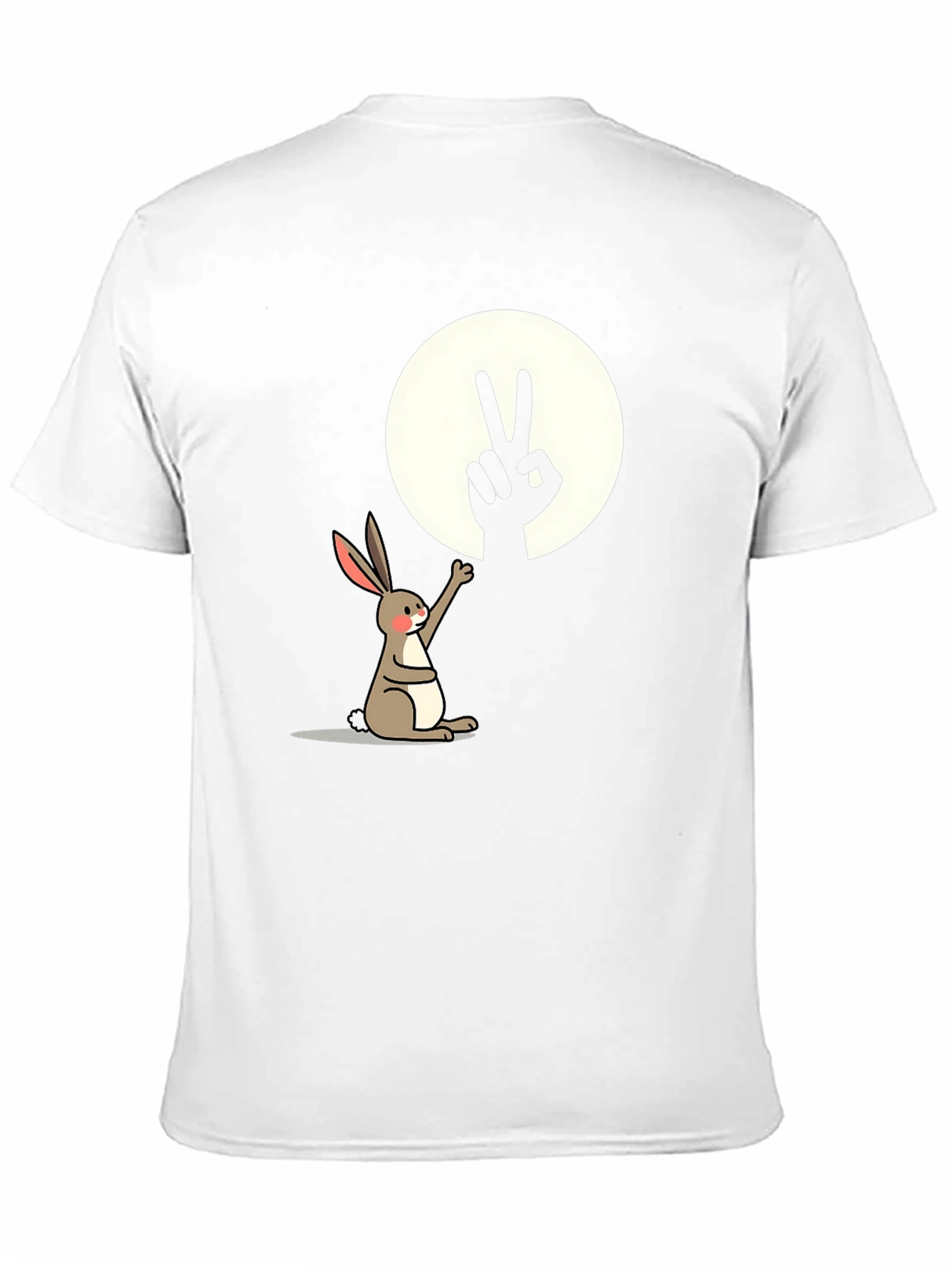 Camiseta con diseño de conejo y sombra de paz