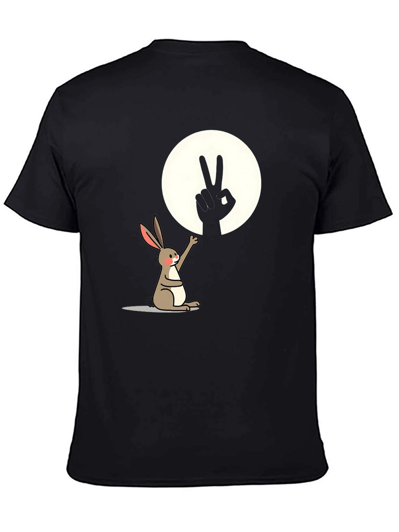Camiseta con diseño de conejo y sombra de paz