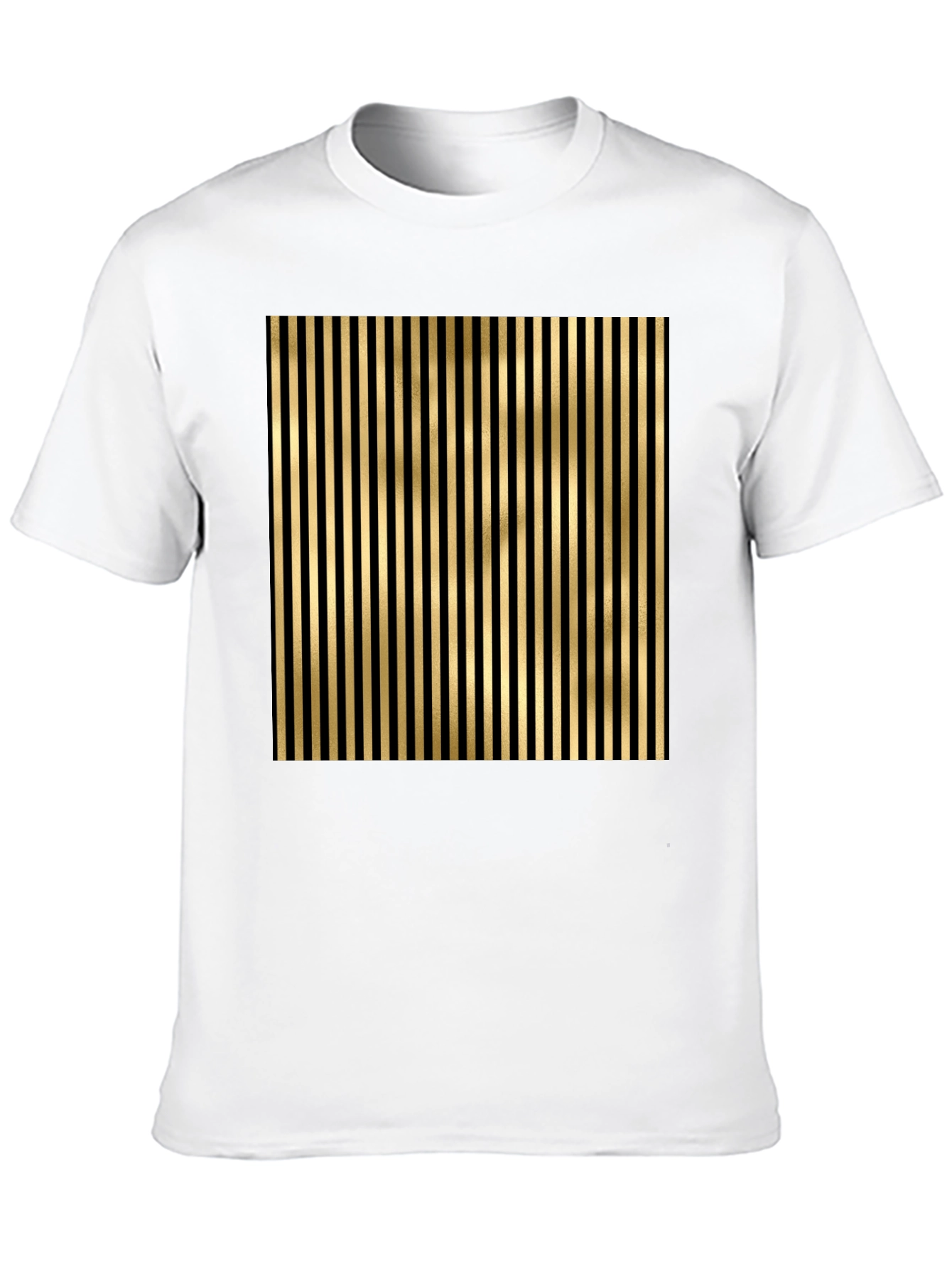 Camiseta Hombre Rayas Doradas Elegante Casual