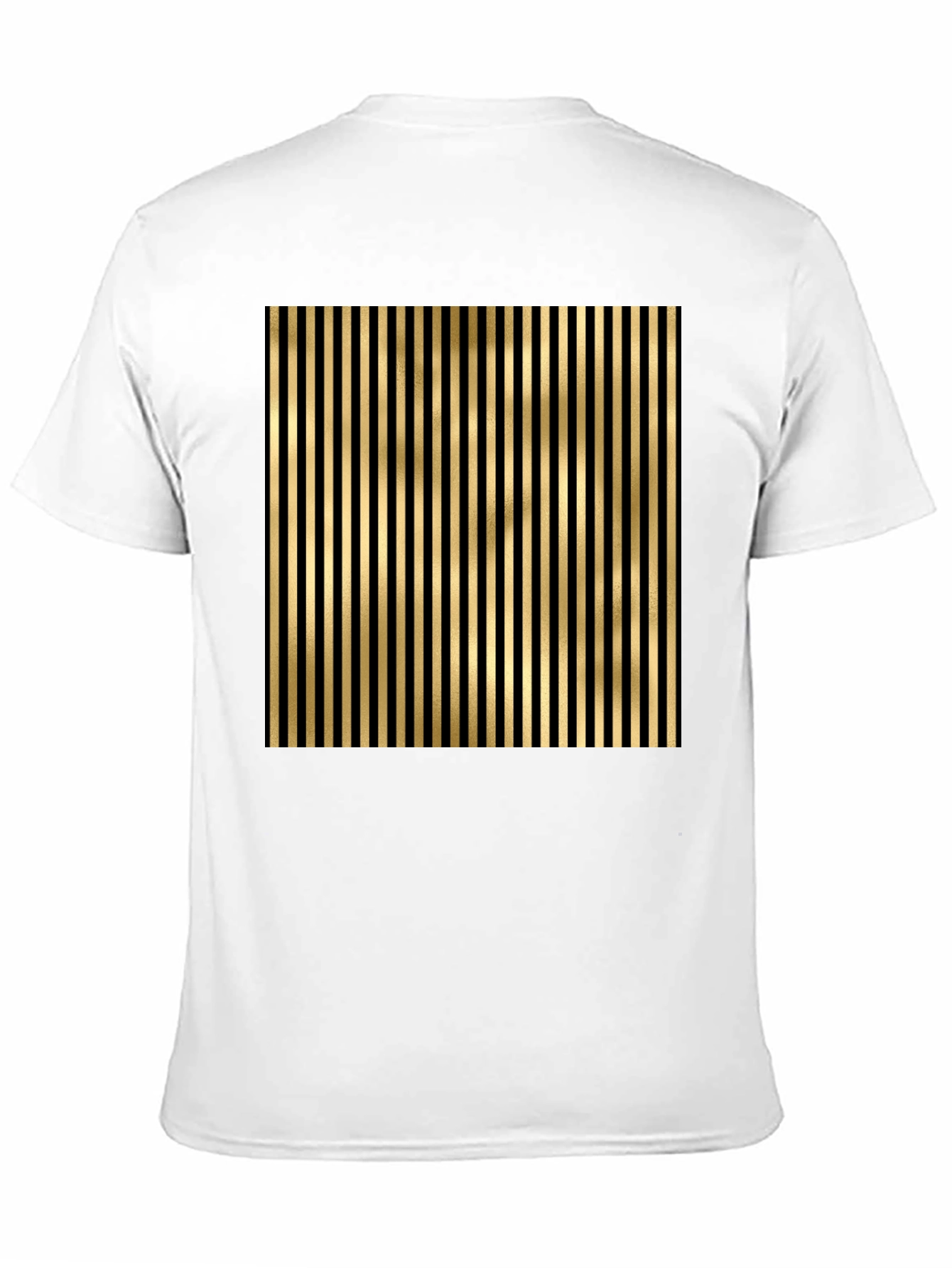 Camiseta Hombre Rayas Doradas Elegante Casual