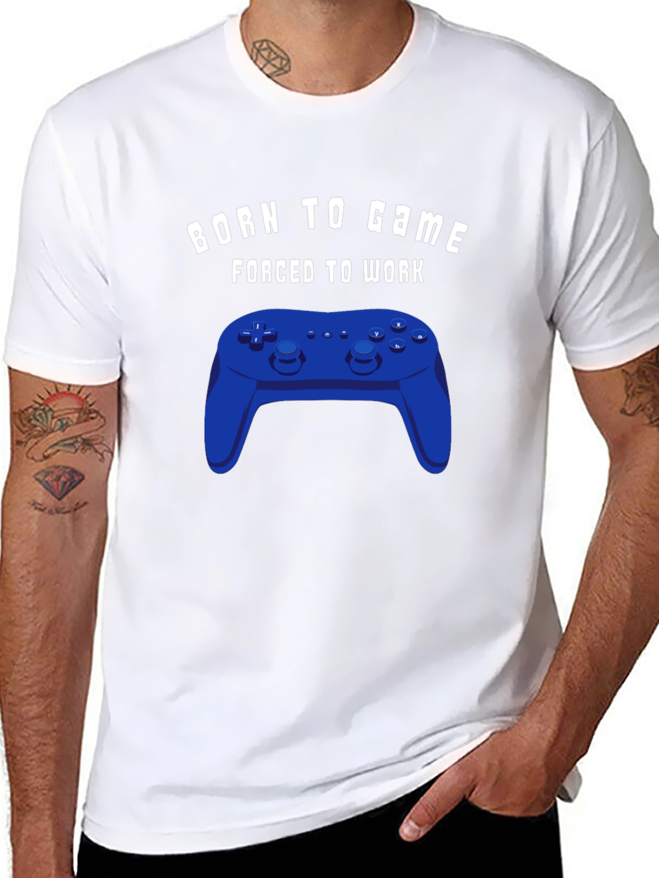 Camiseta Negra Born to Game con Mando