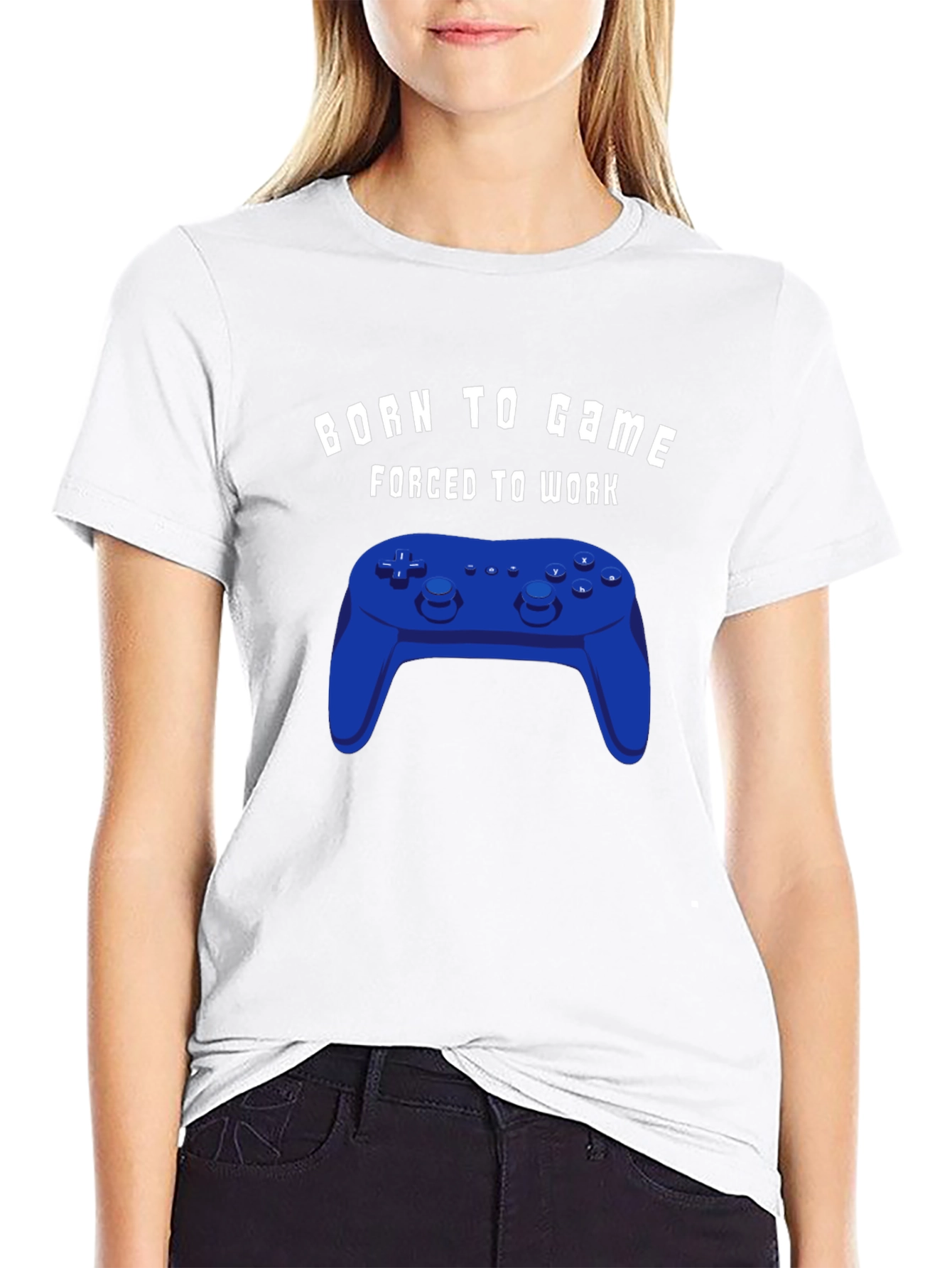 Camiseta Negra Born to Game con Mando