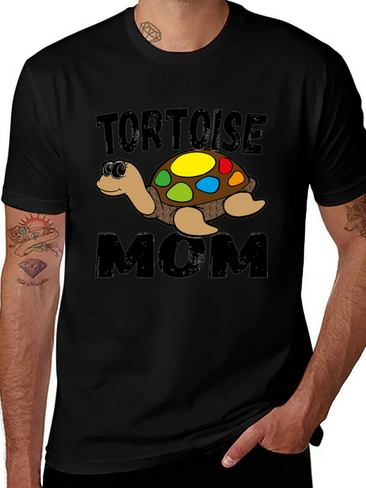 Camiseta Negra Tortoise Mom para Amantes de Tortugas
