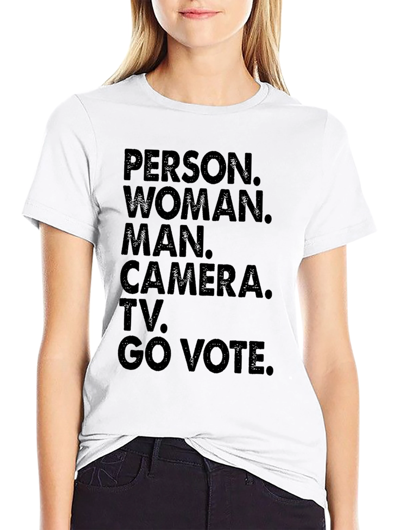 Camiseta Persona Mujer Hombre Cámara TV Vota