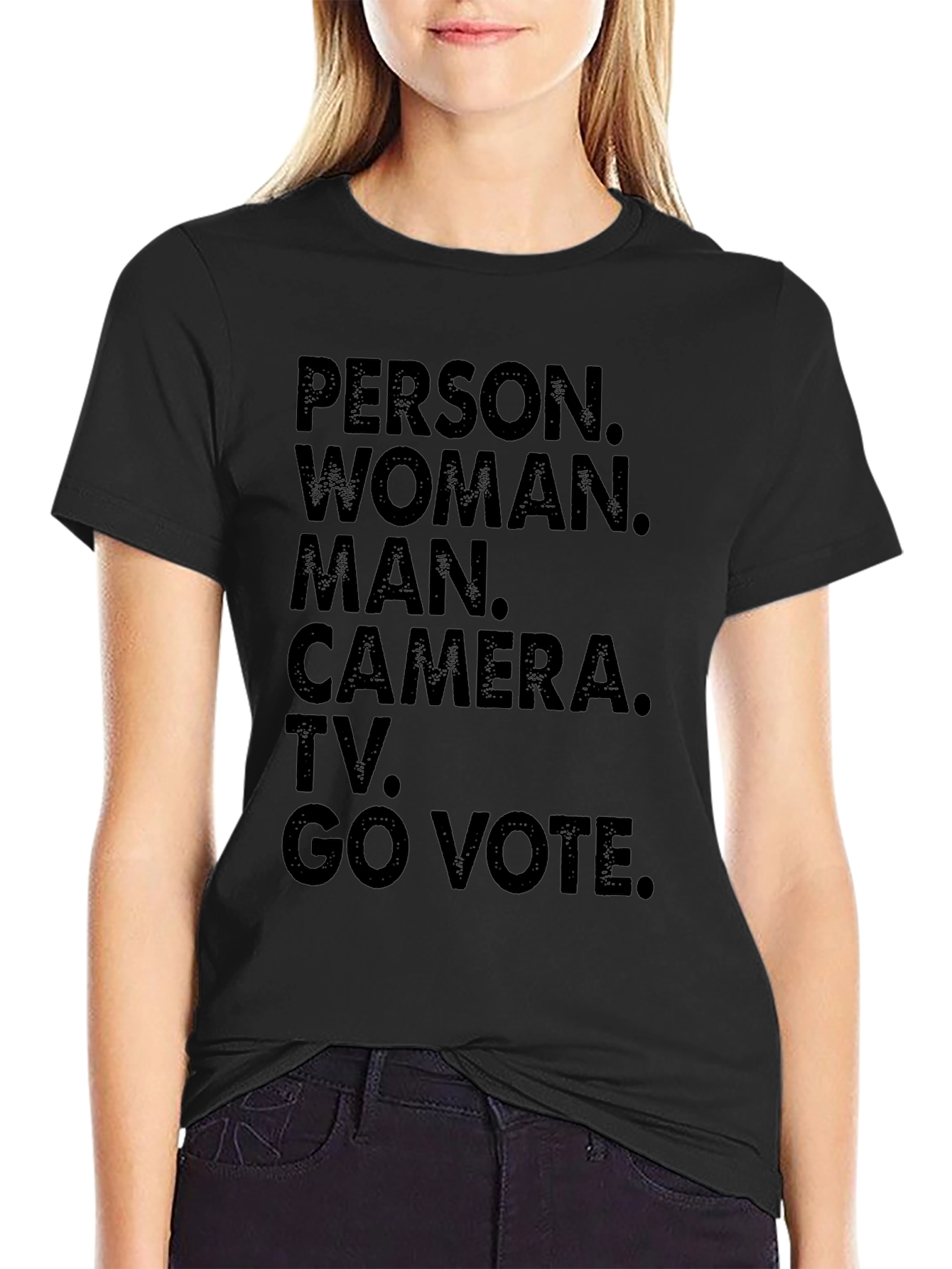 Camiseta Persona Mujer Hombre Cámara TV Vota