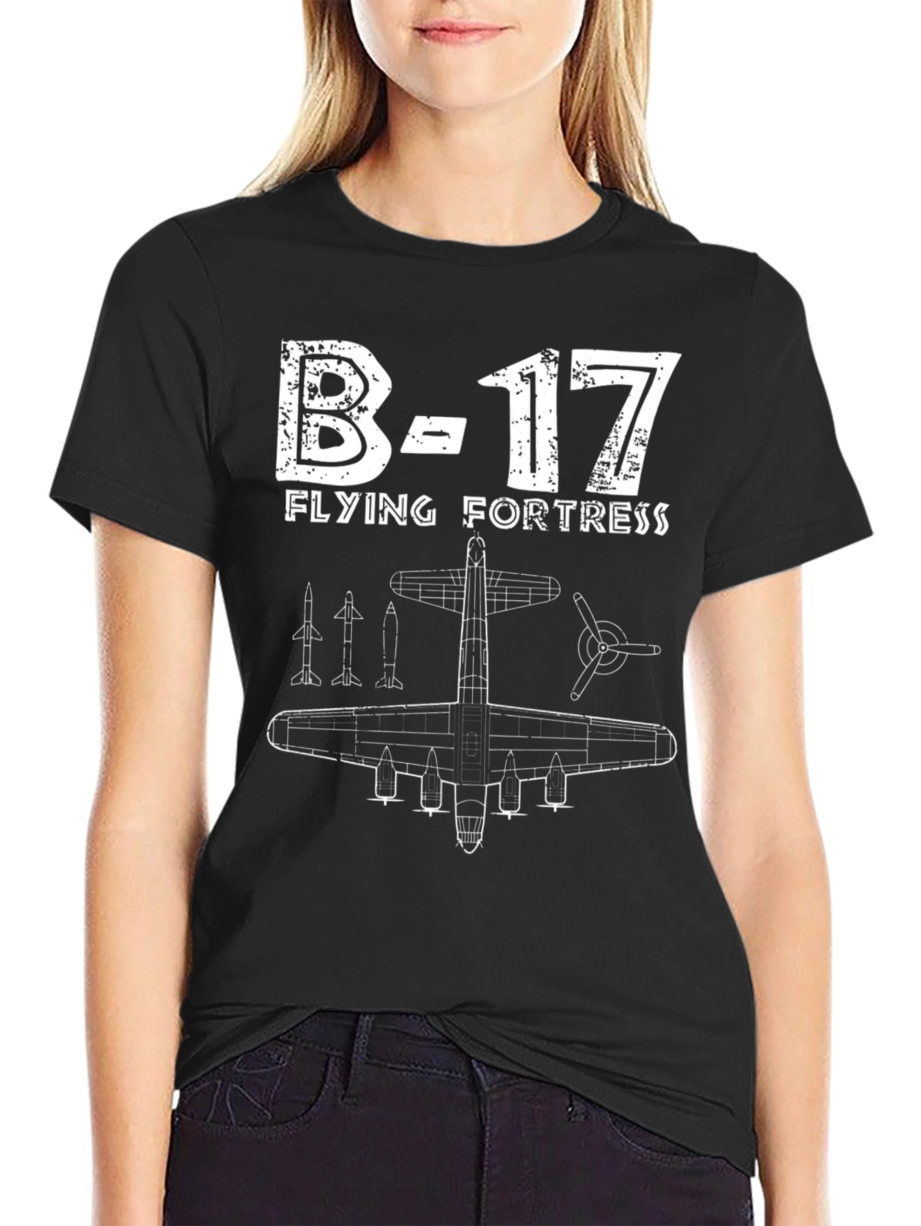 Camiseta Negra B-17 Flying Fortress