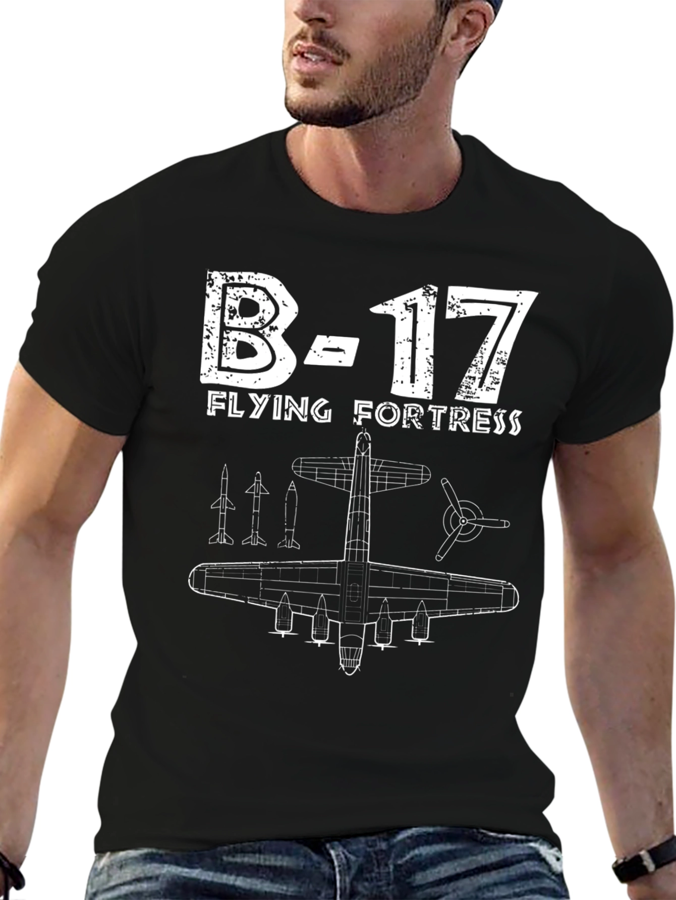 Camiseta Negra B-17 Flying Fortress