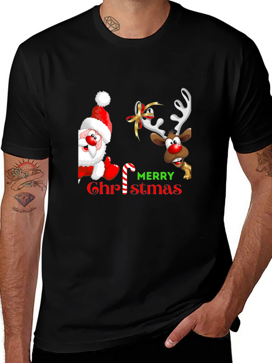 Camiseta Navideña: Santa y Reno