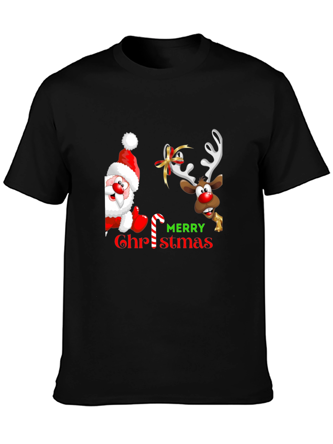 Camiseta Navideña: Santa y Reno