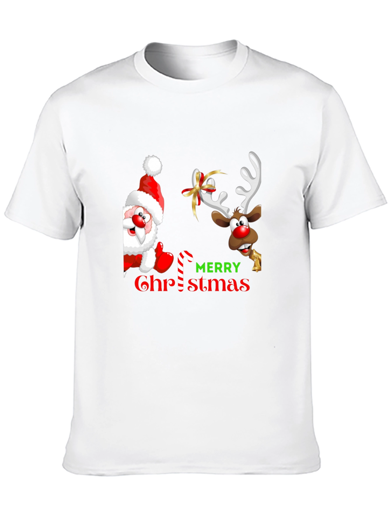 Camiseta Navideña: Santa y Reno