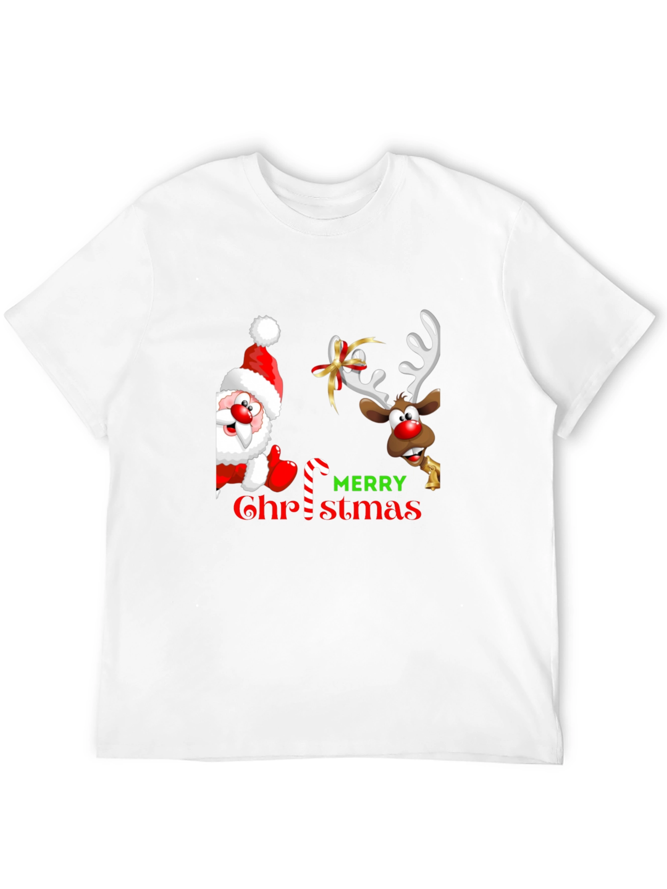 Camiseta Navideña: Santa y Reno