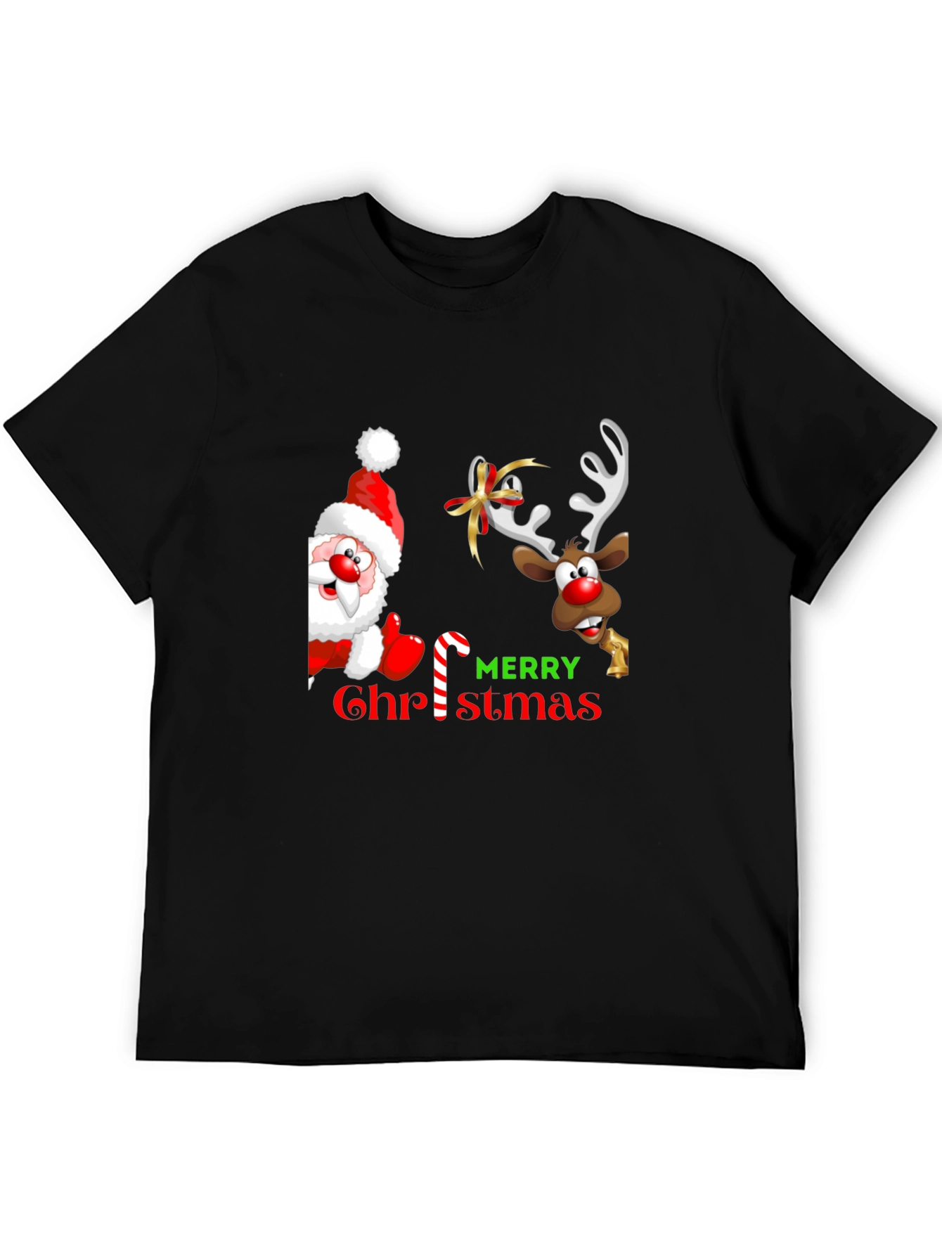 Camiseta Navideña: Santa y Reno