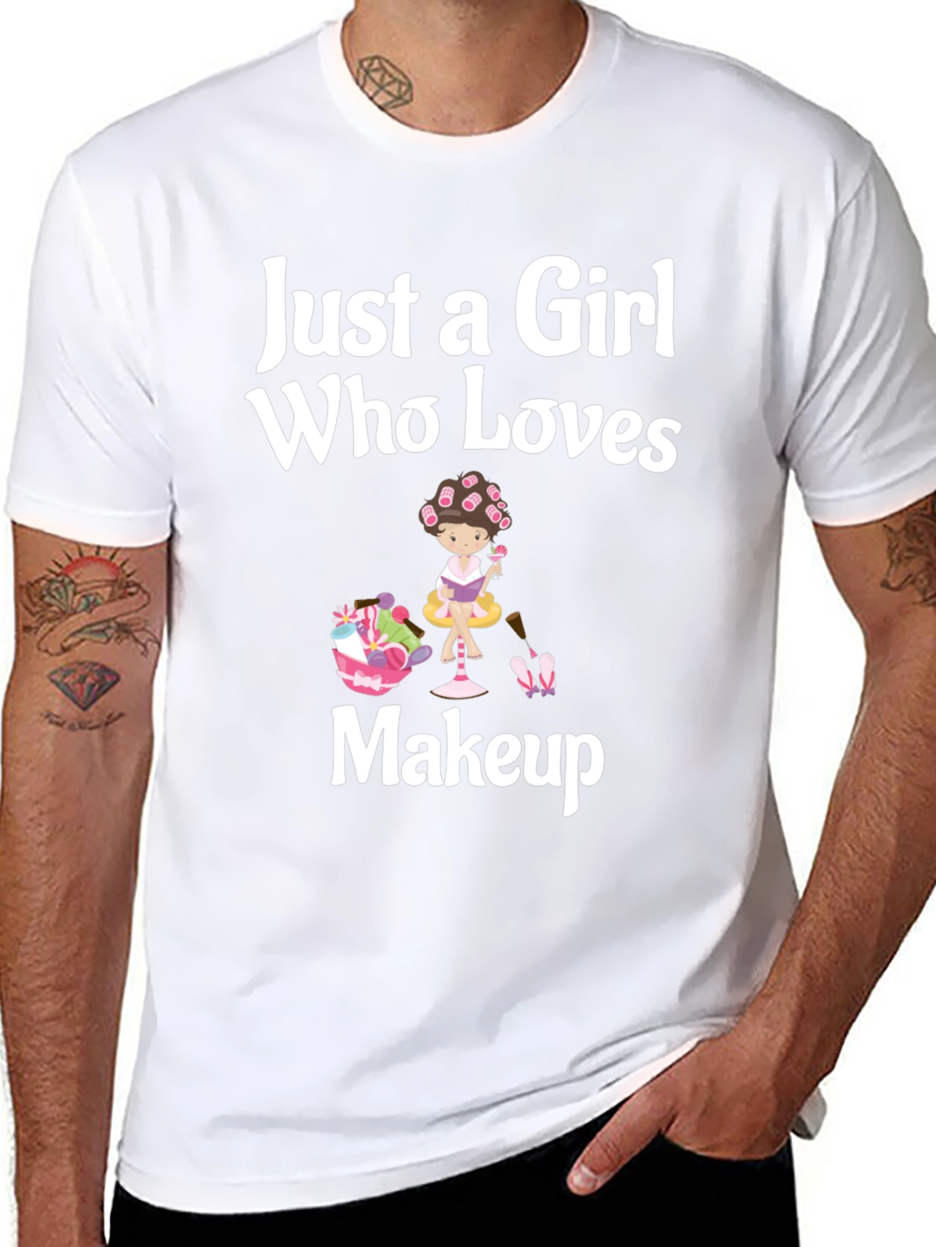 Camiseta Negra: Just a Girl Who Loves Makeup