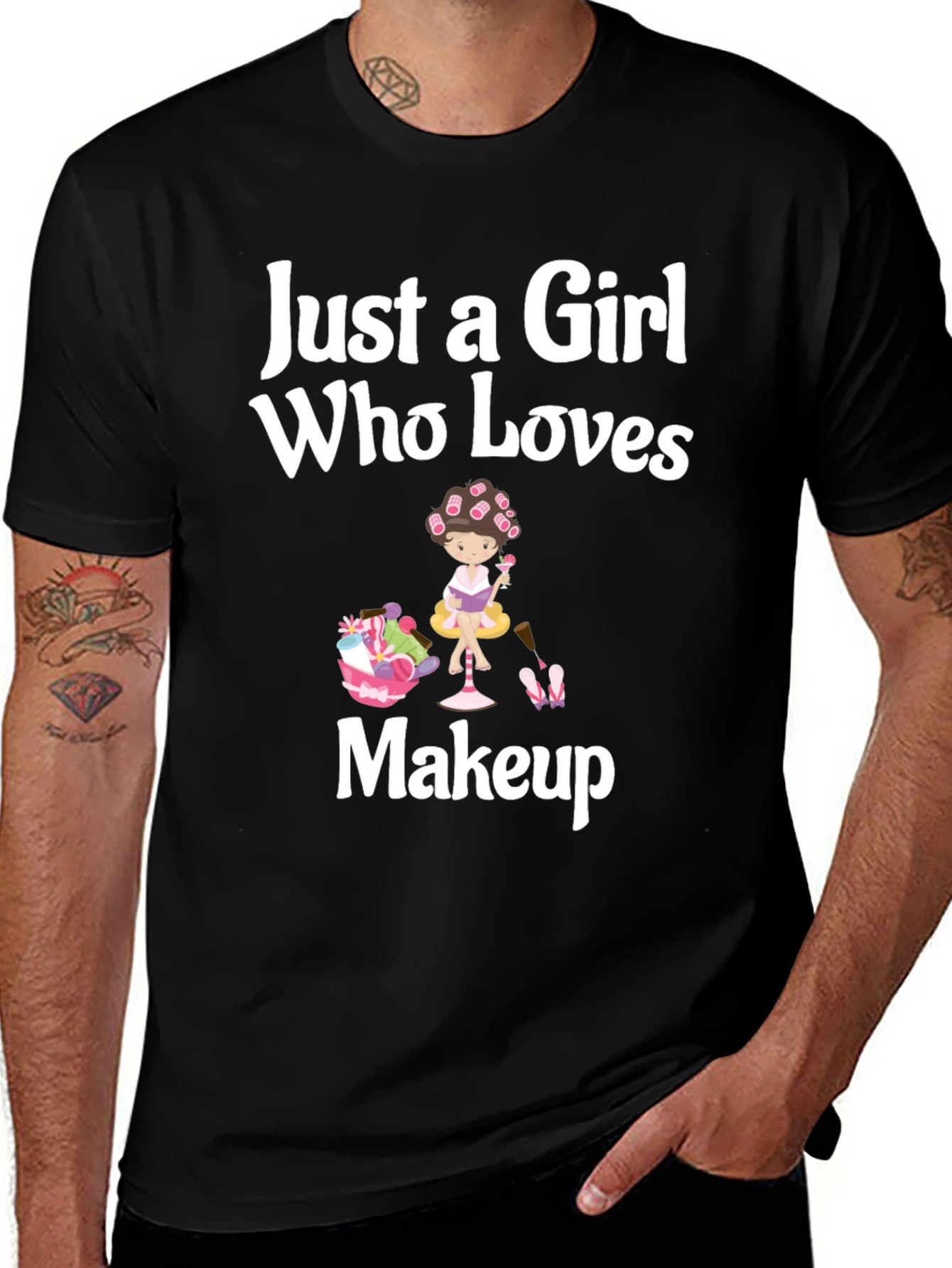 Camiseta Negra: Just a Girl Who Loves Makeup