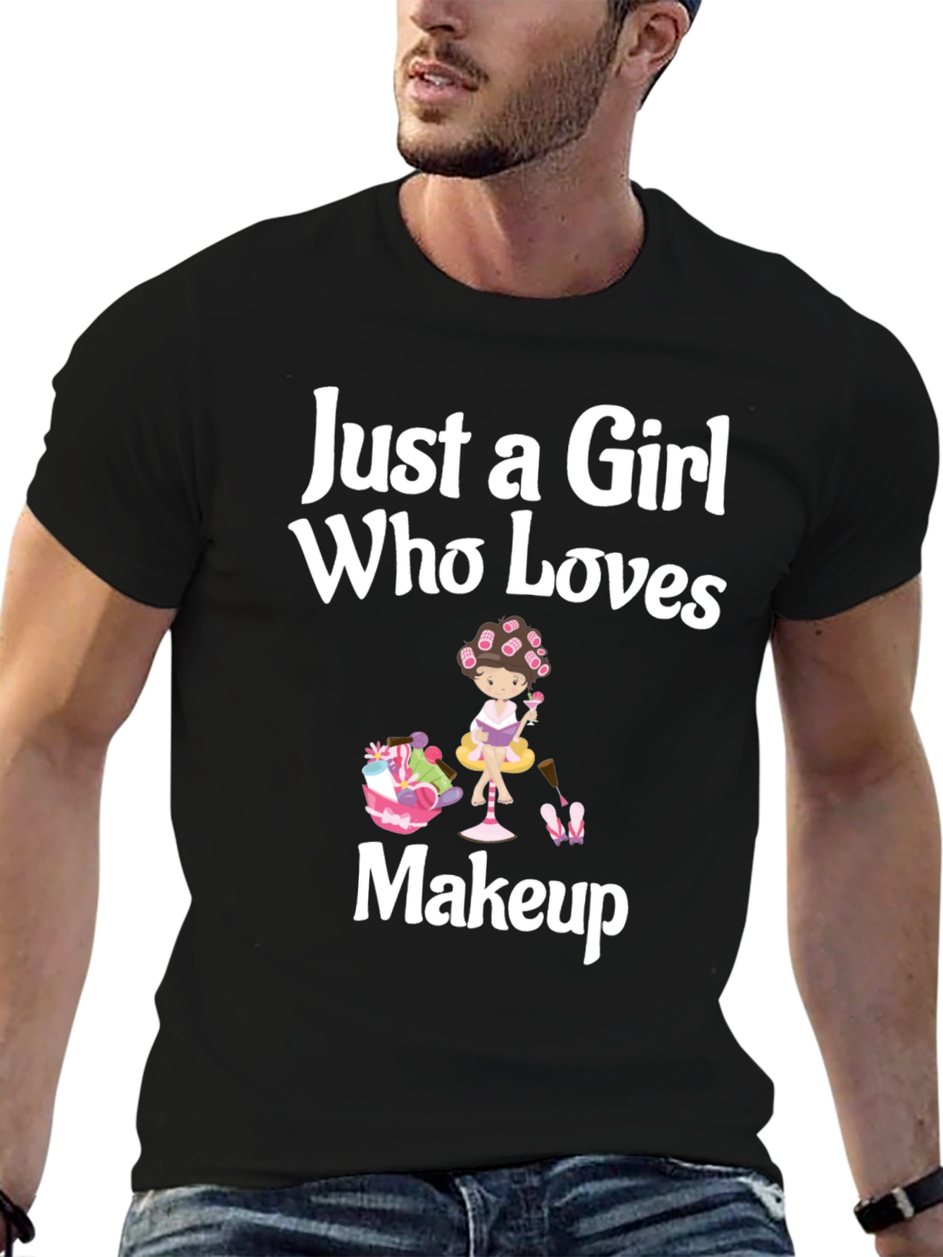 Camiseta Negra: Just a Girl Who Loves Makeup