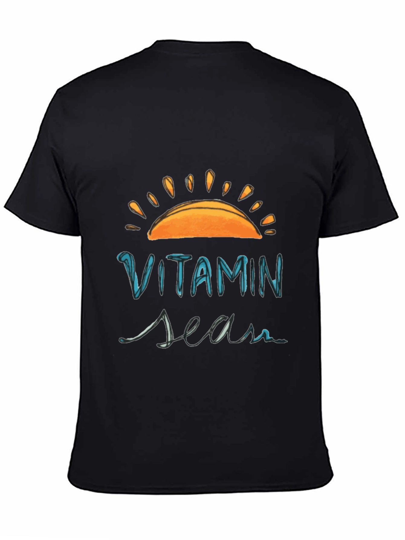 Camiseta Negra Vitamin Sea para un Look Casual
