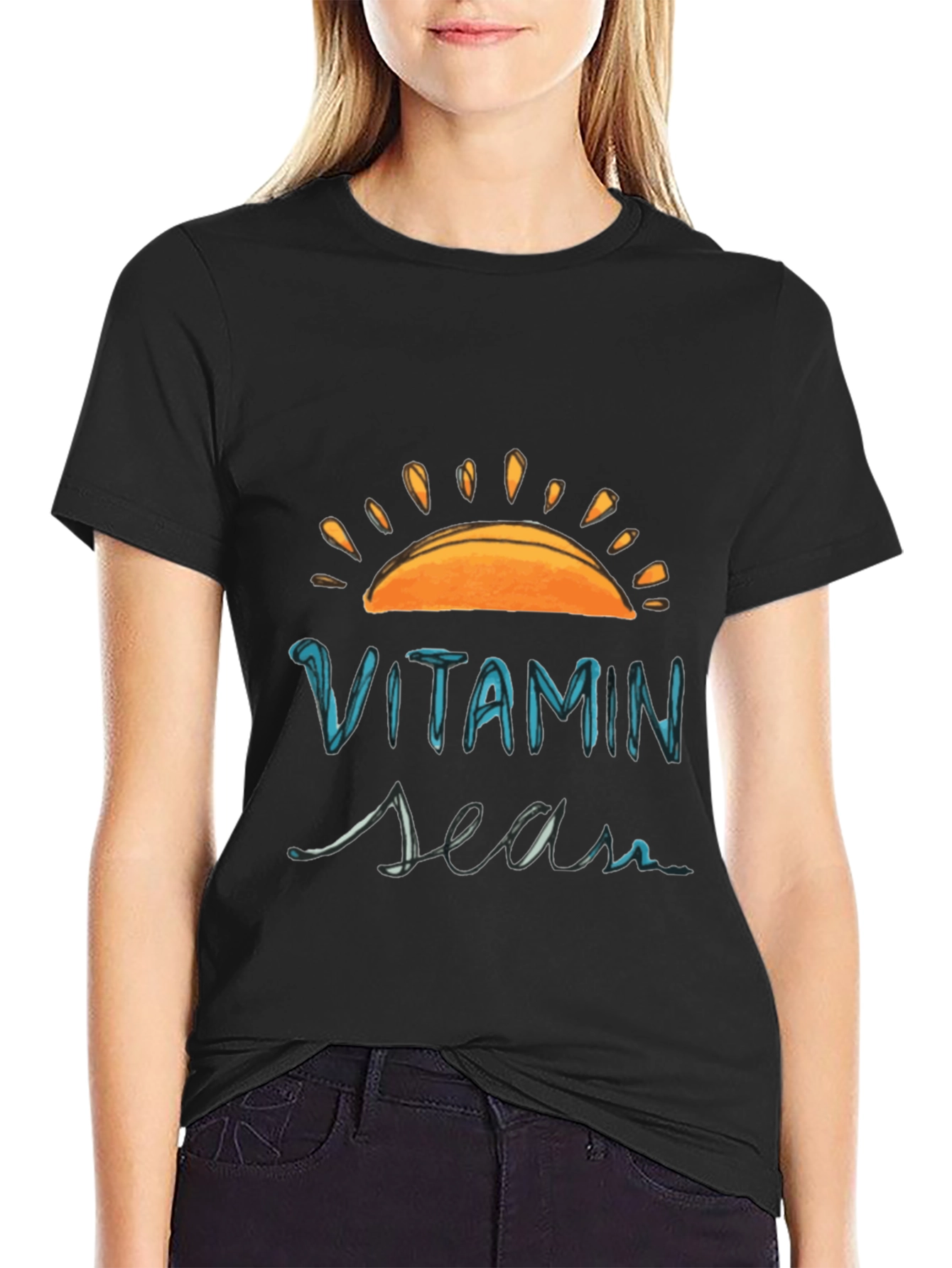 Camiseta Negra Vitamin Sea para un Look Casual