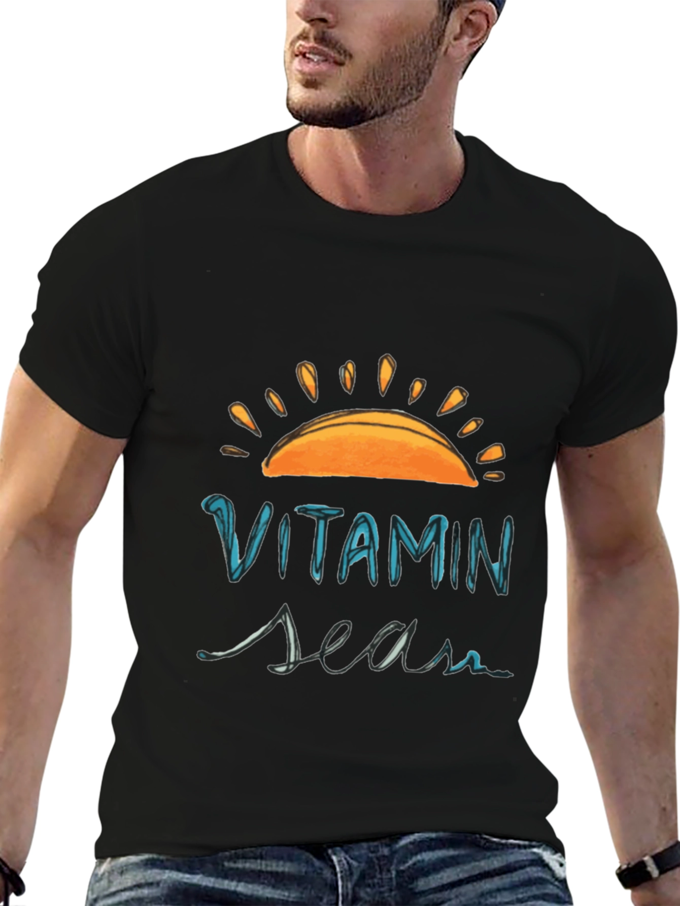 Camiseta Negra Vitamin Sea para un Look Casual