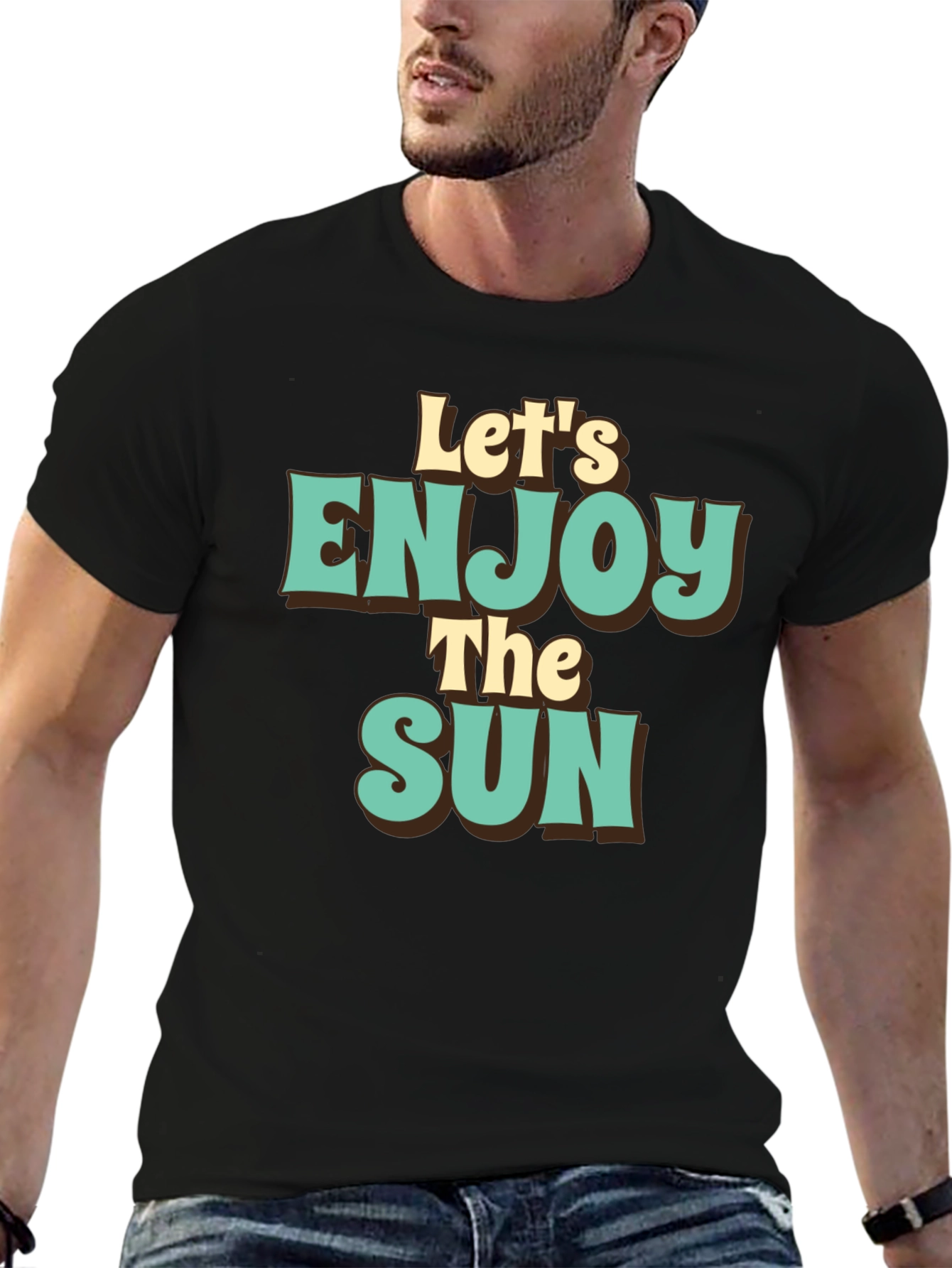 Camiseta Negra Retro Enjoy The Sun