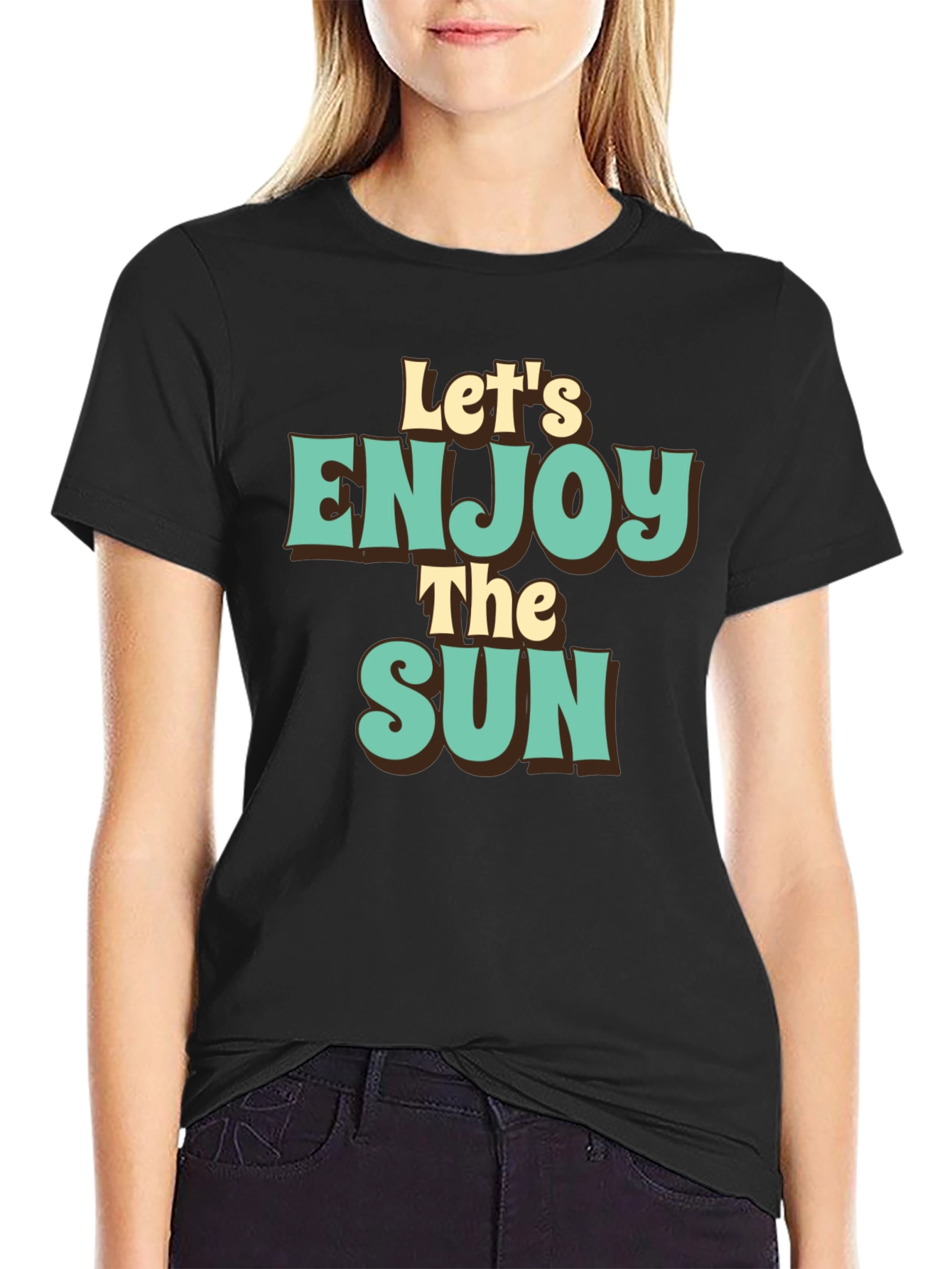Camiseta Negra Retro Enjoy The Sun