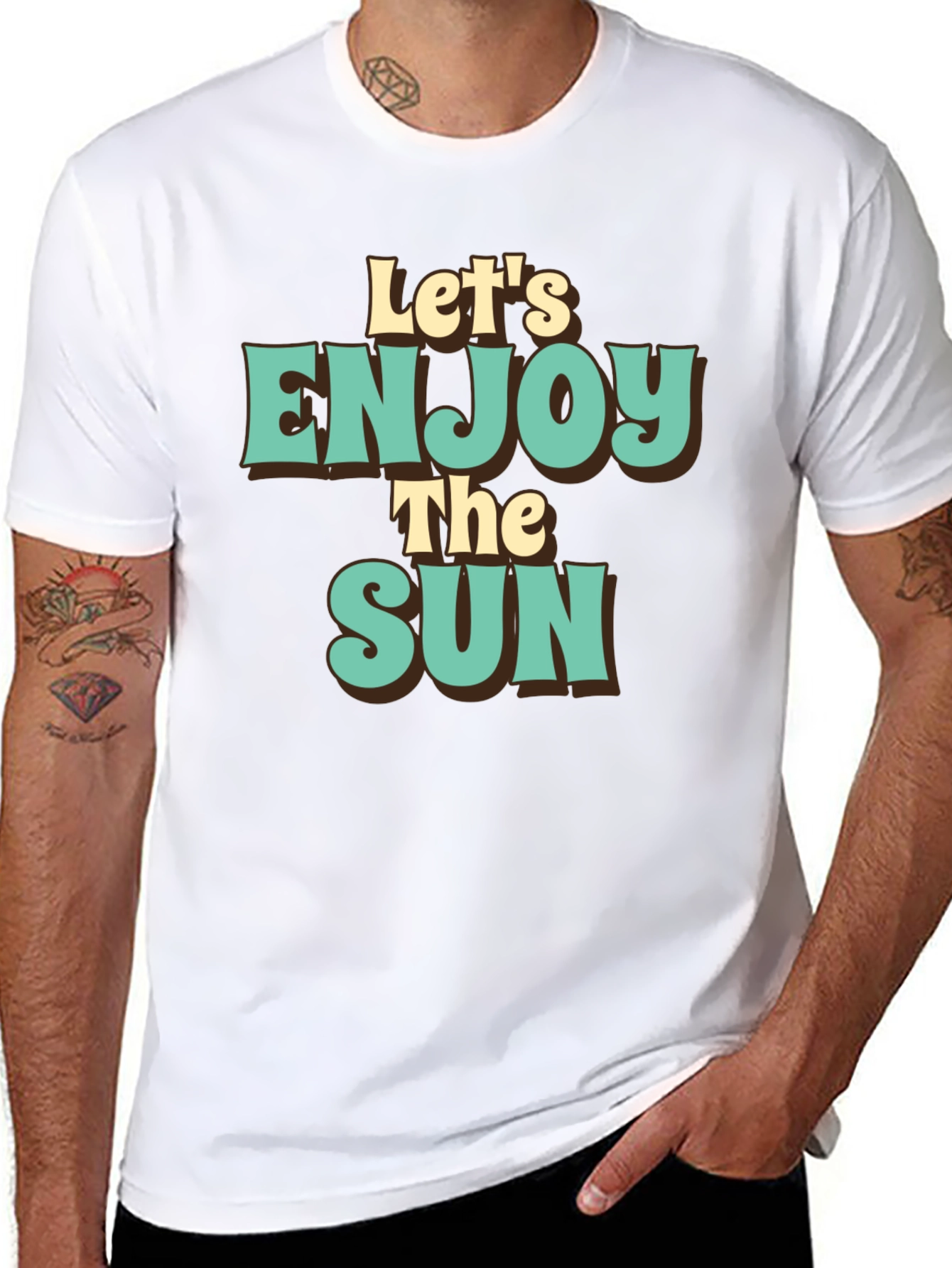 Camiseta Negra Retro Enjoy The Sun