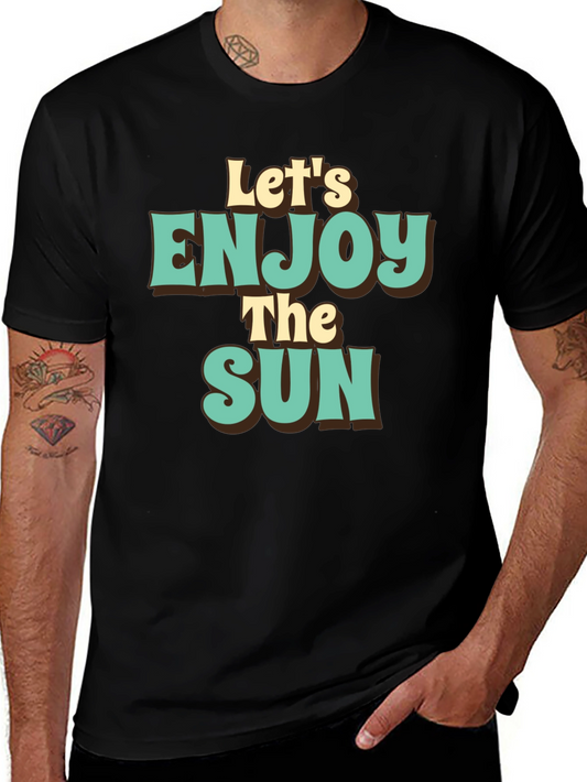 Camiseta Negra Retro Enjoy The Sun