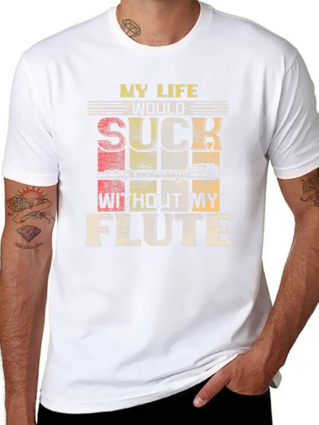 Camiseta Negra My Life Would Suck Without My Flute