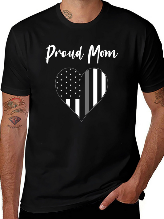 Camiseta Proud Mom con Diseño de Corazón Patriótico