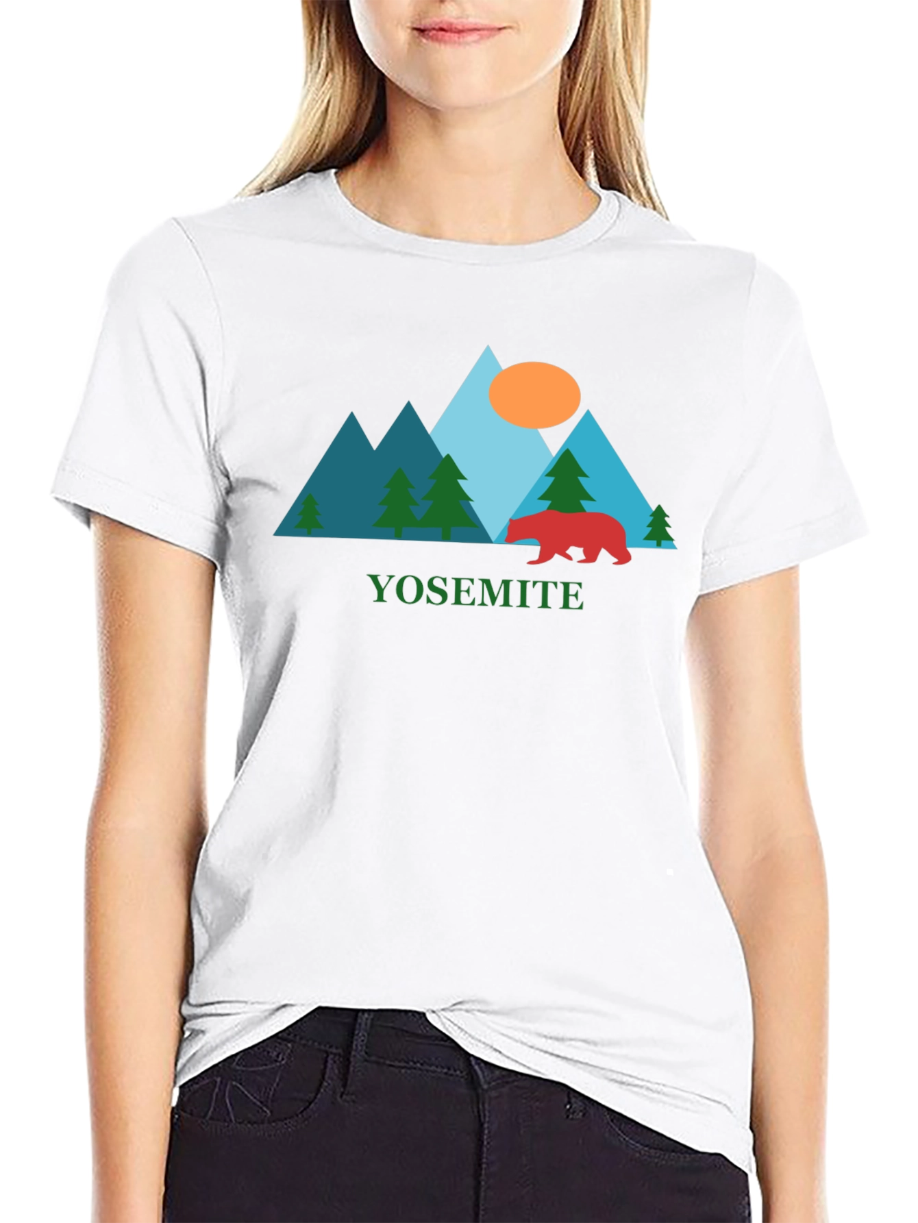 Camiseta Yosemite para hombre - Diseño Montaña y Oso