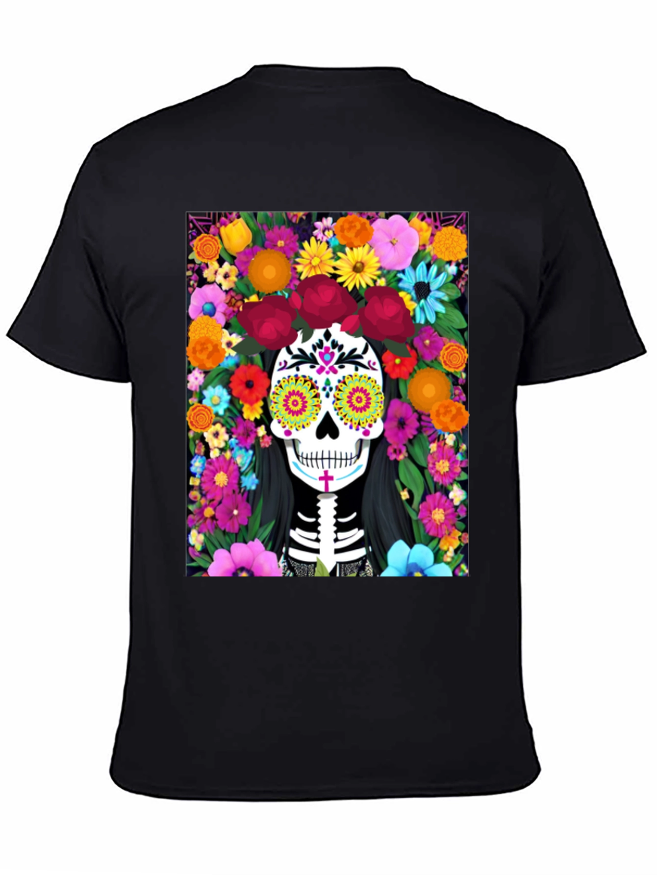 Camiseta Día de Muertos con Calavera Floral