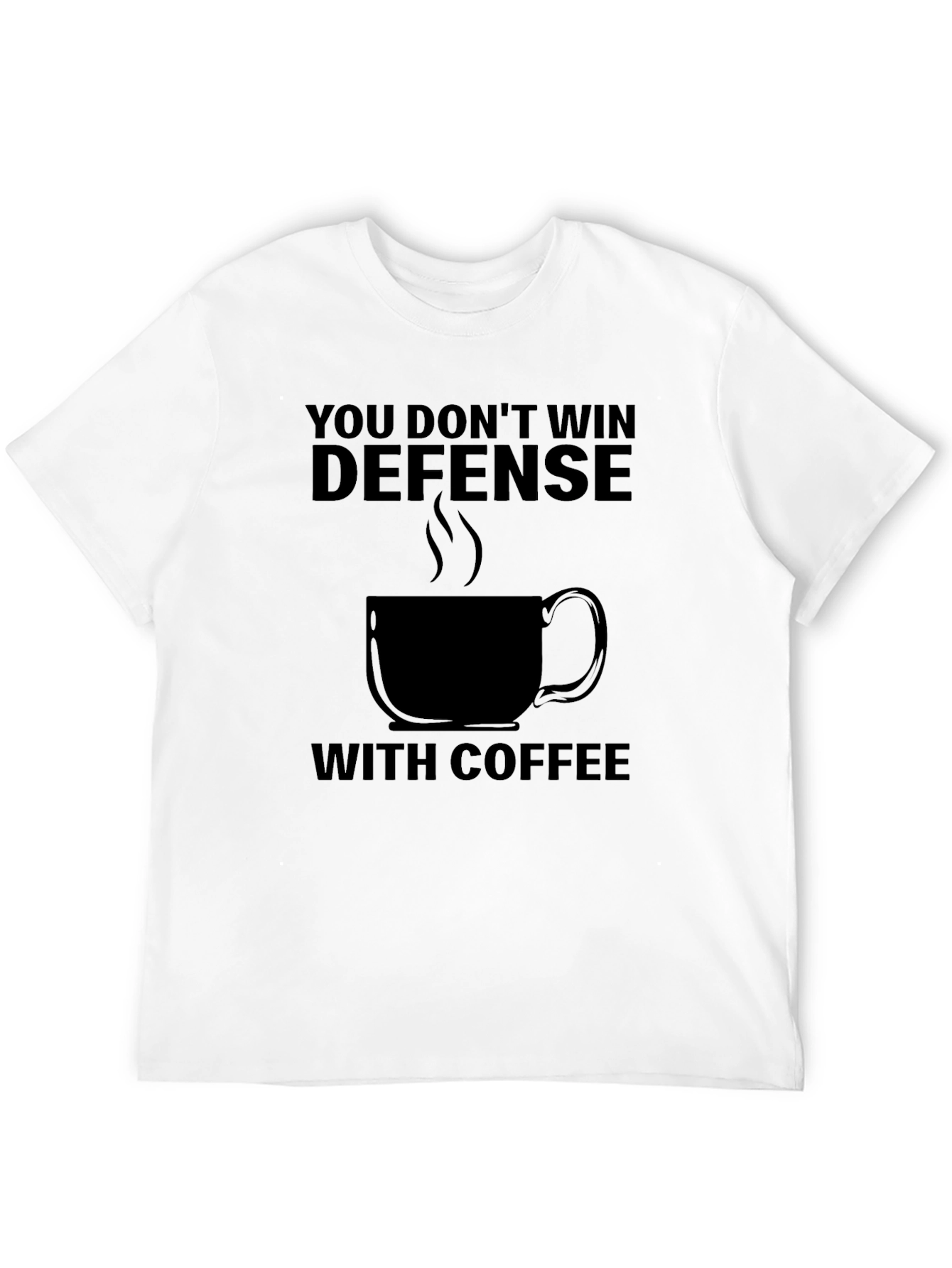 Camiseta Negra: Defensa y Café - Diseño Único