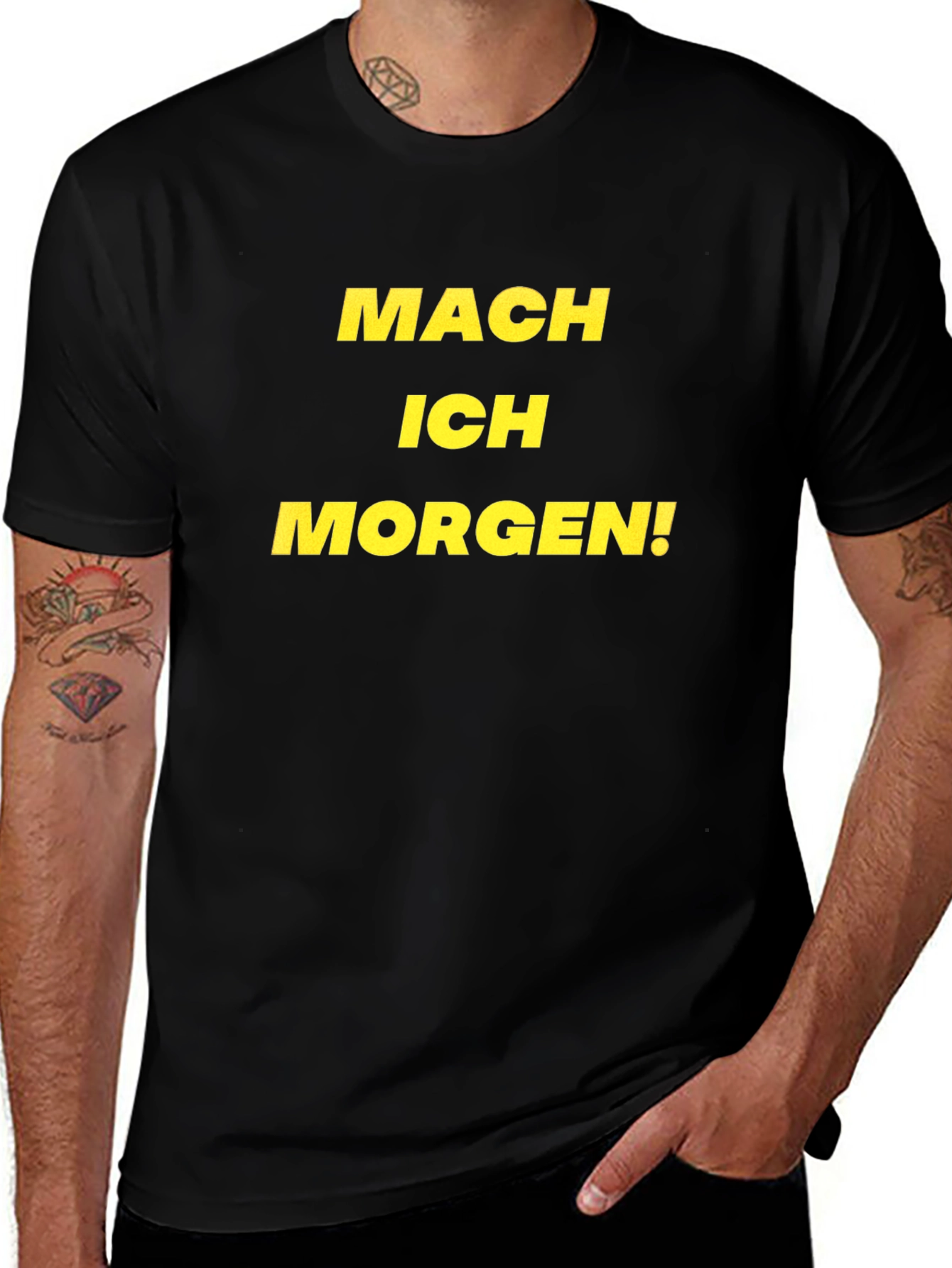 Camiseta Negra Mach Ich Morgen!