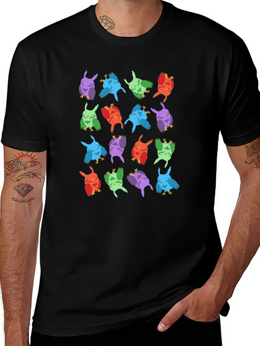 Camiseta Hombre Diseño Búhos Coloridos