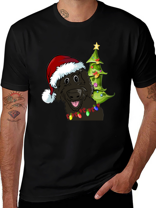 Camiseta Perro Navideño con Gorro de Santa