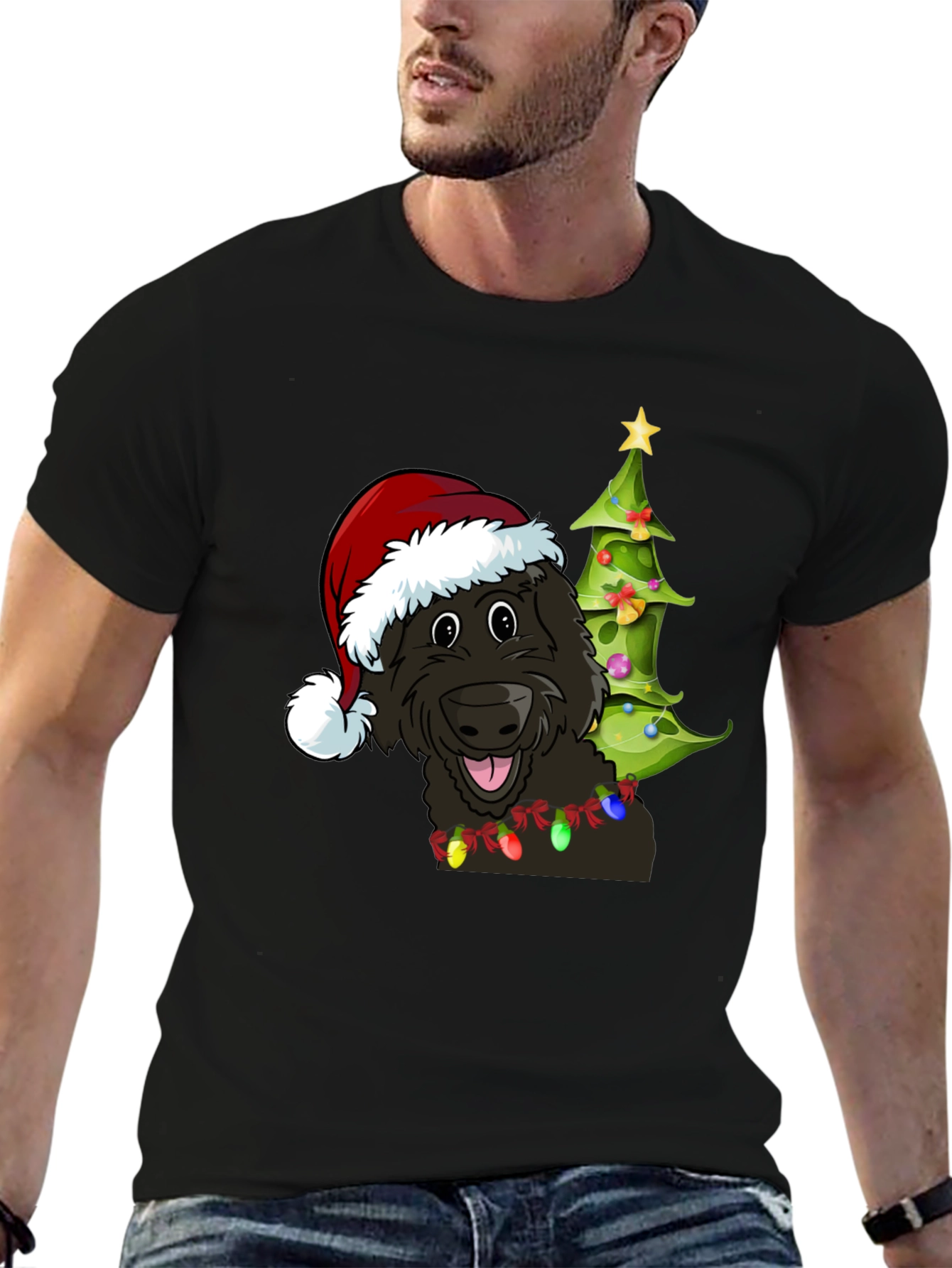 Camiseta Perro Navideño con Gorro de Santa