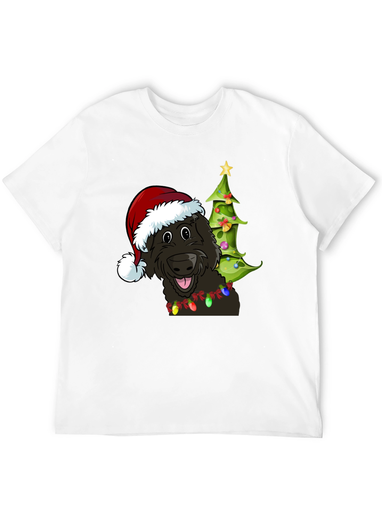 Camiseta Perro Navideño con Gorro de Santa