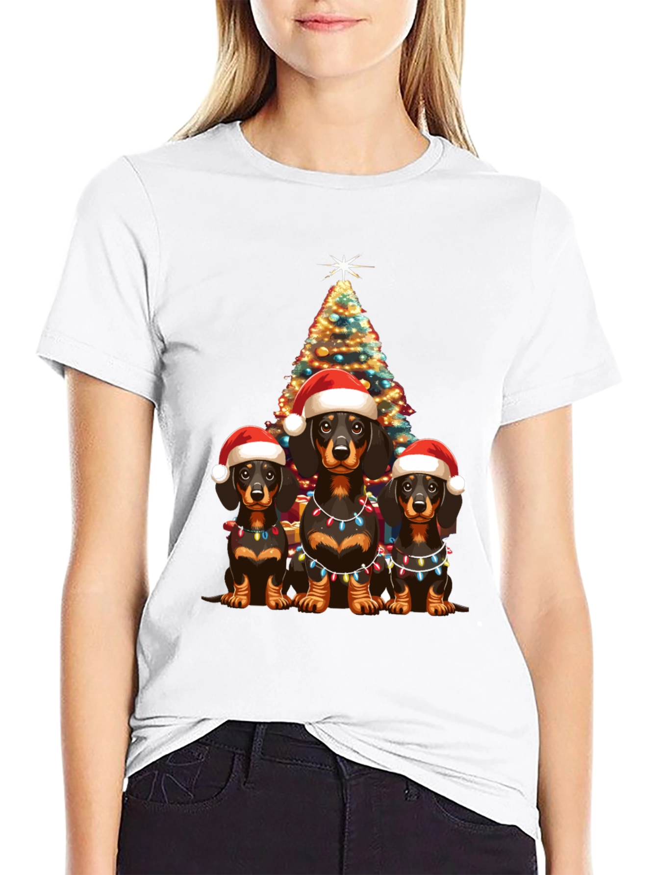 Camiseta Navideña Dachshund: Adorable y Festiva