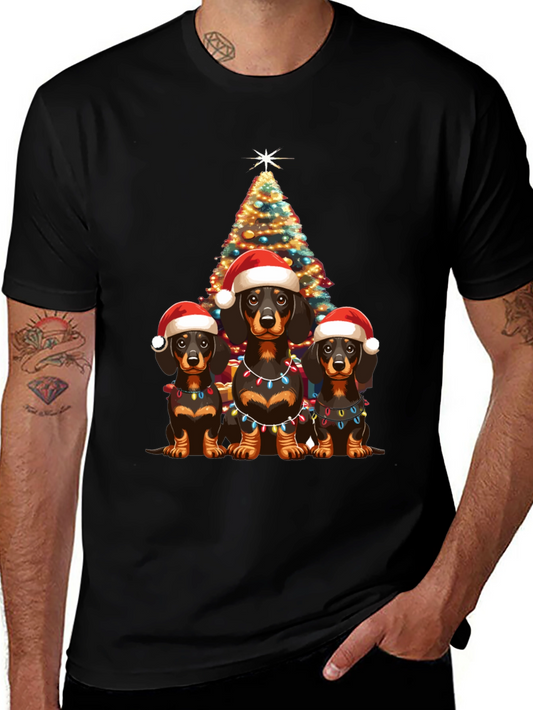 Camiseta Navideña Dachshund: Adorable y Festiva