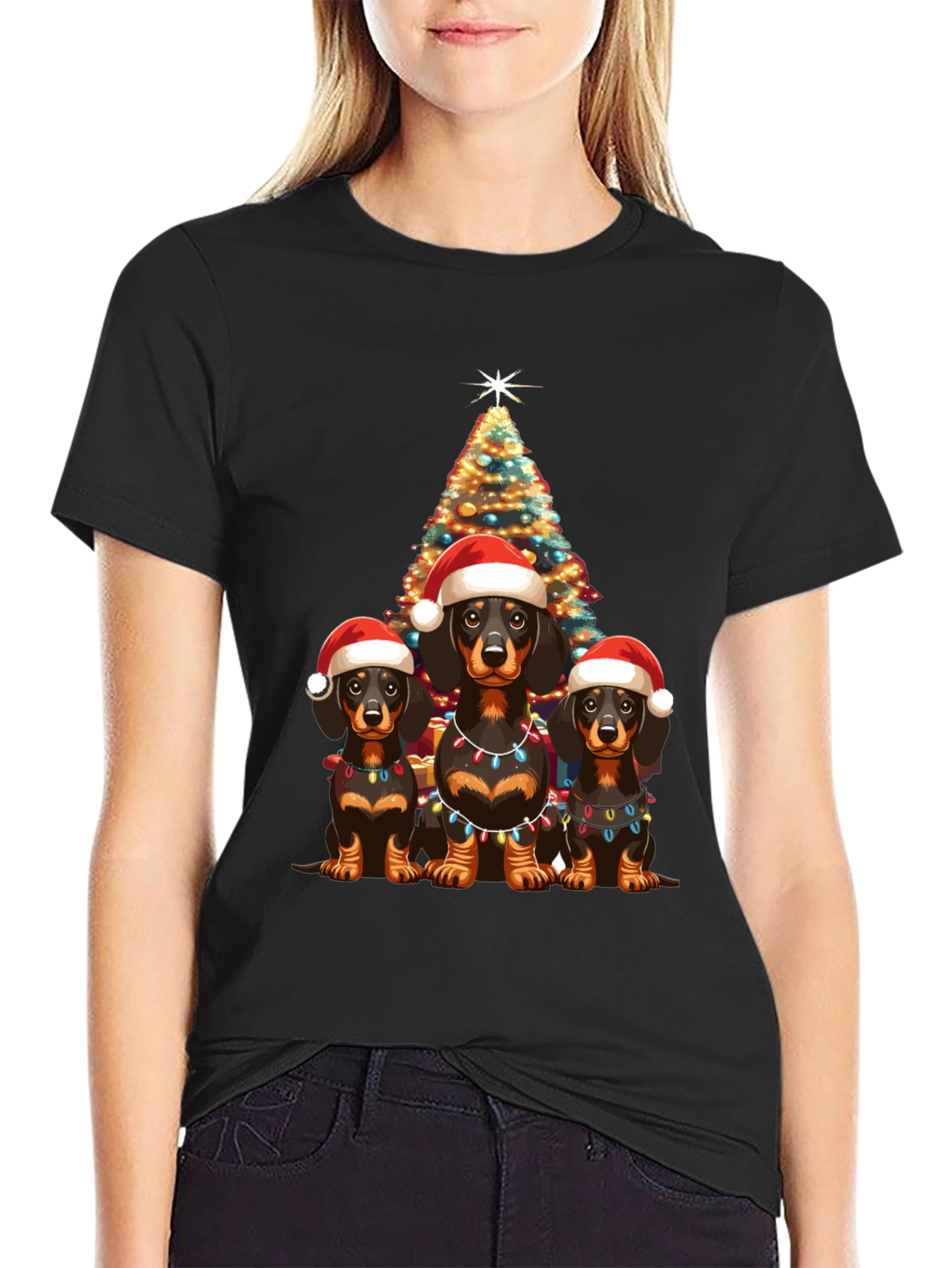 Camiseta Navideña Dachshund: Adorable y Festiva