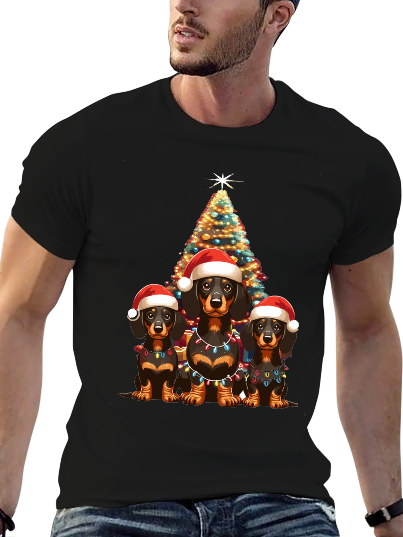 Camiseta Navideña Dachshund: Adorable y Festiva
