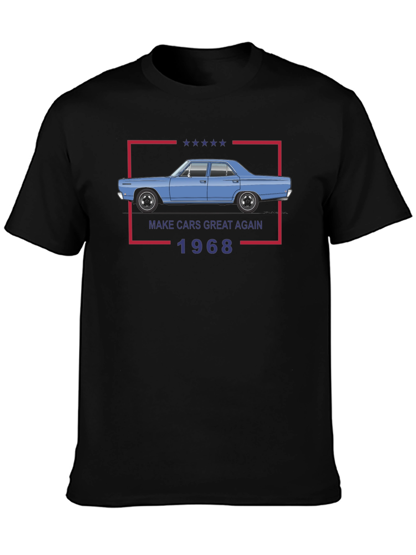 Camiseta Negra: Coches Clásicos 1968