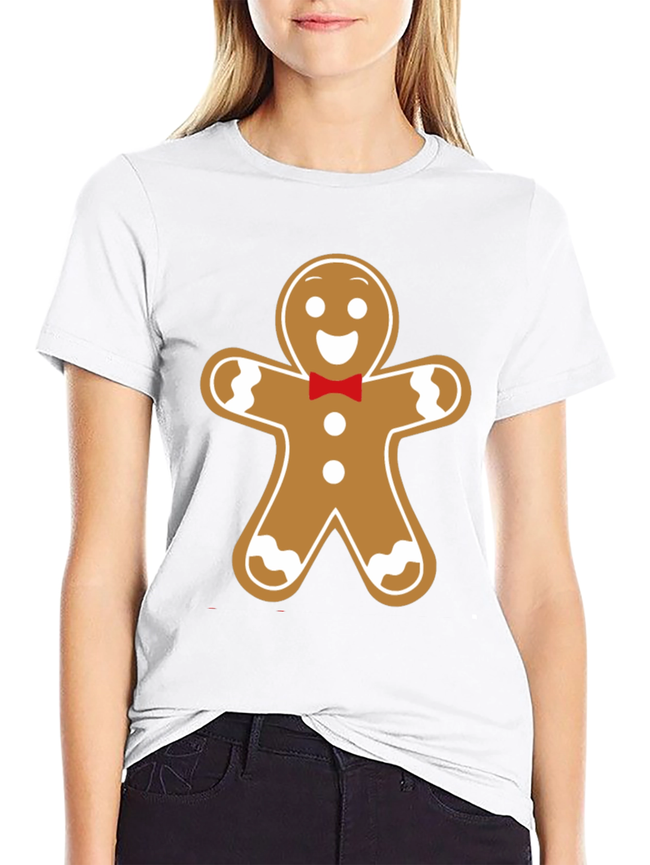 Camiseta Hombre Diseño Pan de Jengibre Navideño