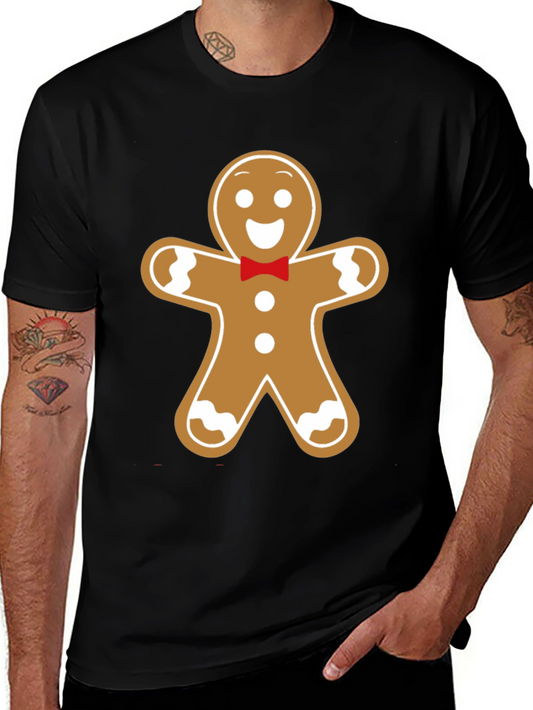Camiseta Hombre Diseño Pan de Jengibre Navideño