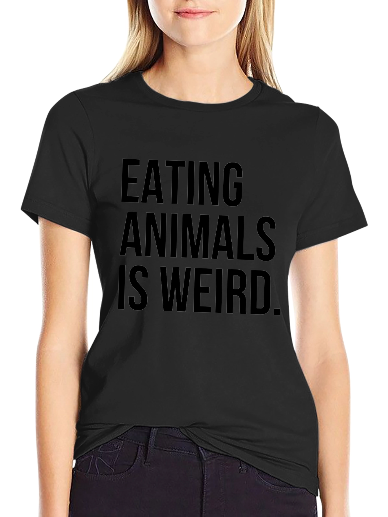 Camiseta Negra: Comer Animales Es Raro