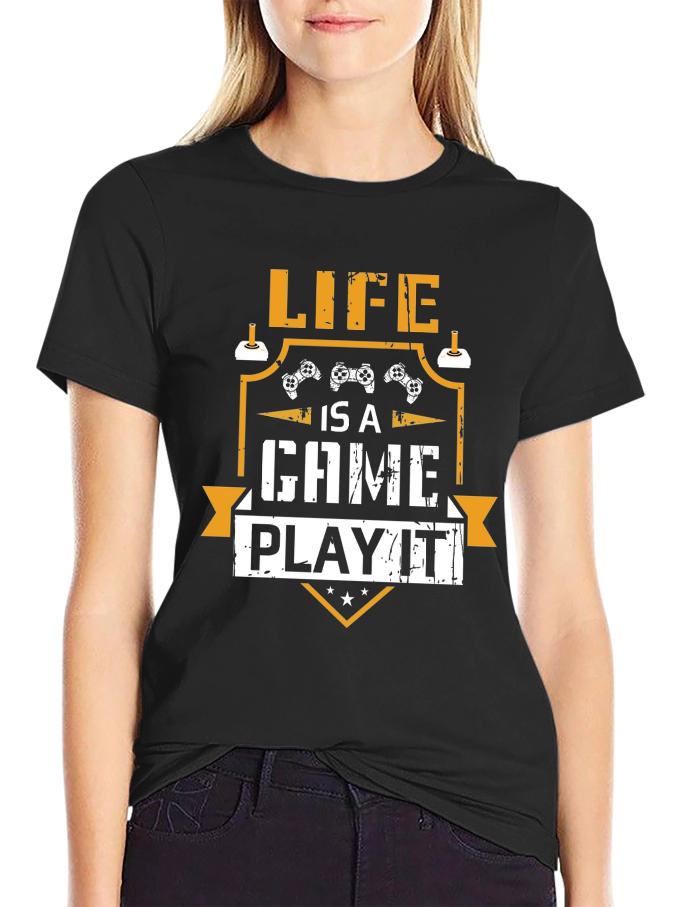 Camiseta Negra Life is a Game Play it