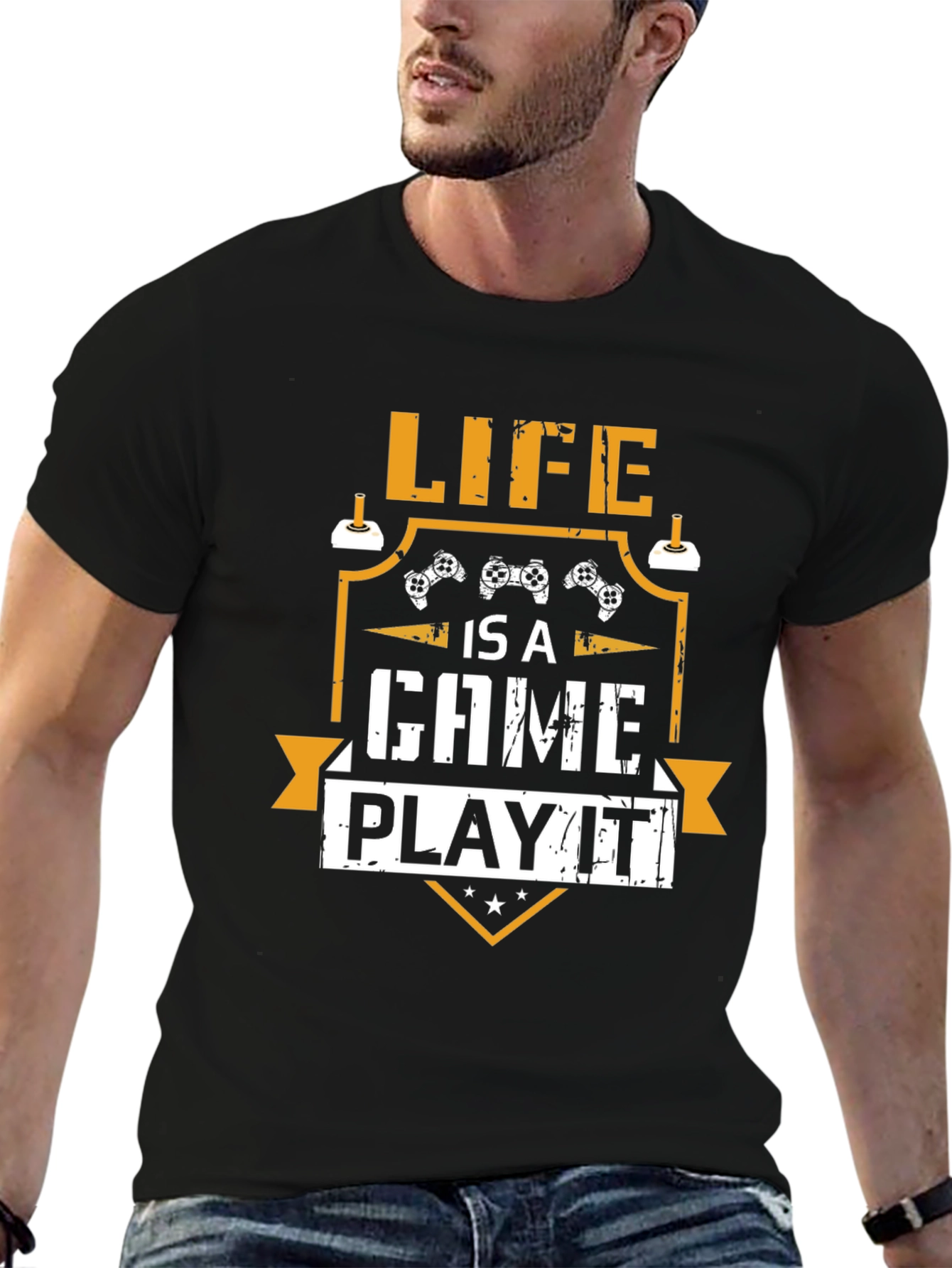 Camiseta Negra Life is a Game Play it